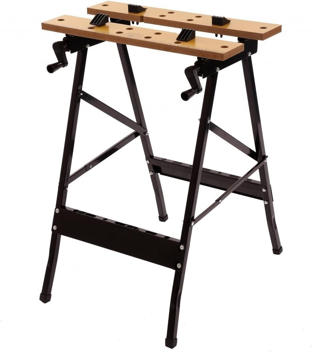 Folding Portable Workbench 100kg Capacity Steel Frame with Rubber Feet 75cm
