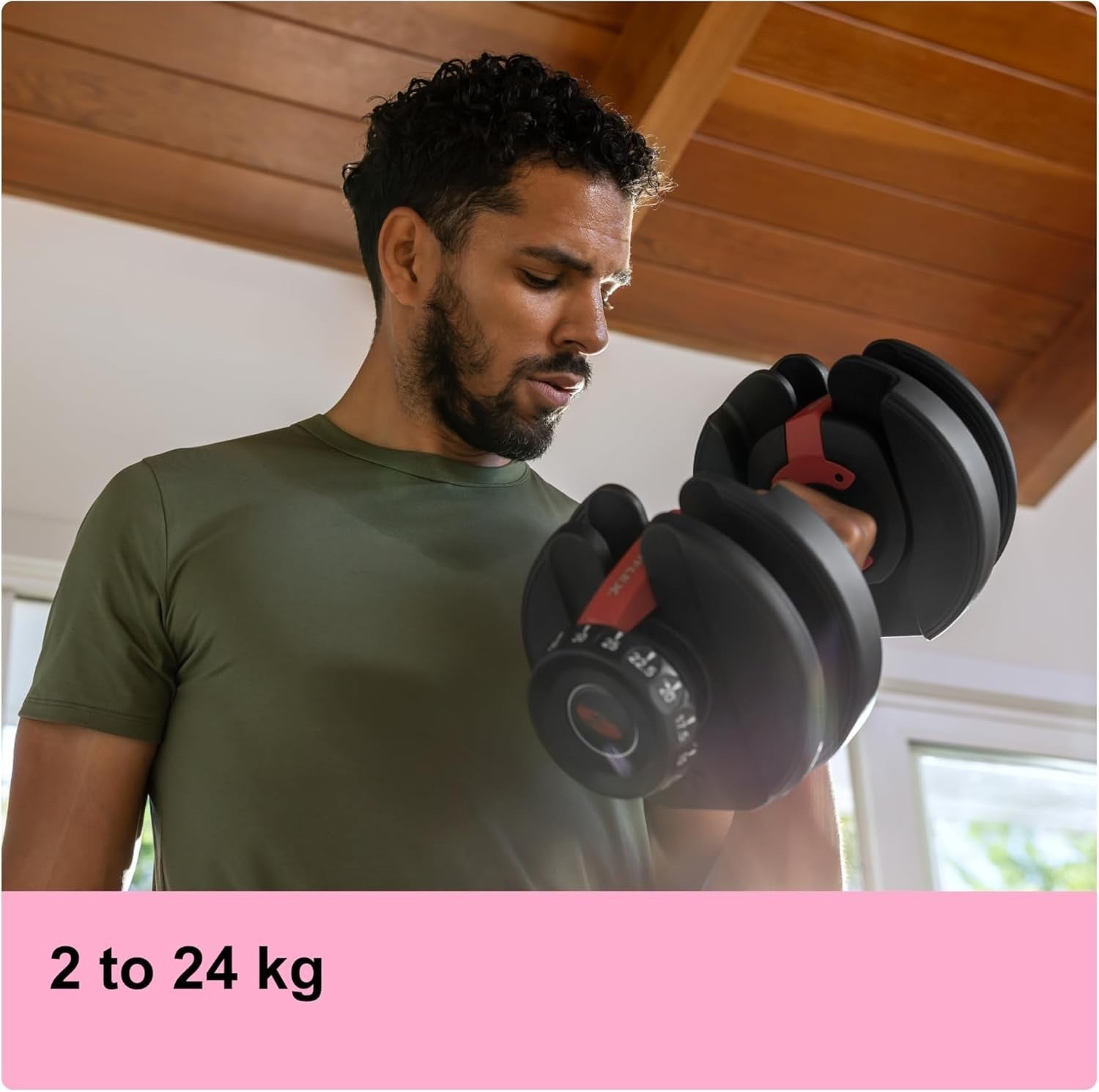 Adjustable Dumbbell 2–24KG Quick Dial Space Saving Home Gym Weight