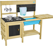 Outdoor Wooden Mud Kitchen Kids Garden Playset Water Sink Accessories