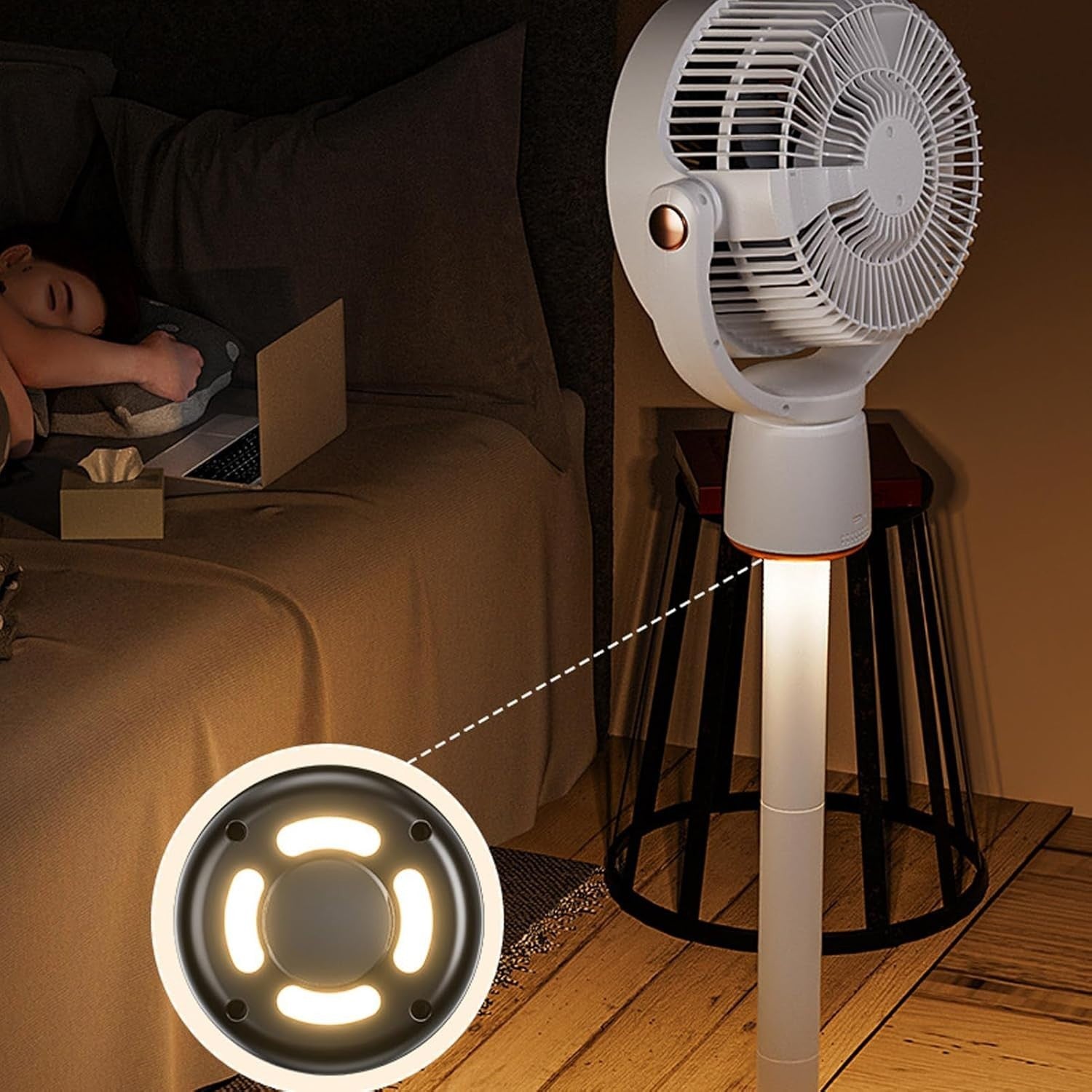 Pedestal Air Circulator Fan – 12 Speeds Remote 12H Timer Adjustable Height Quiet