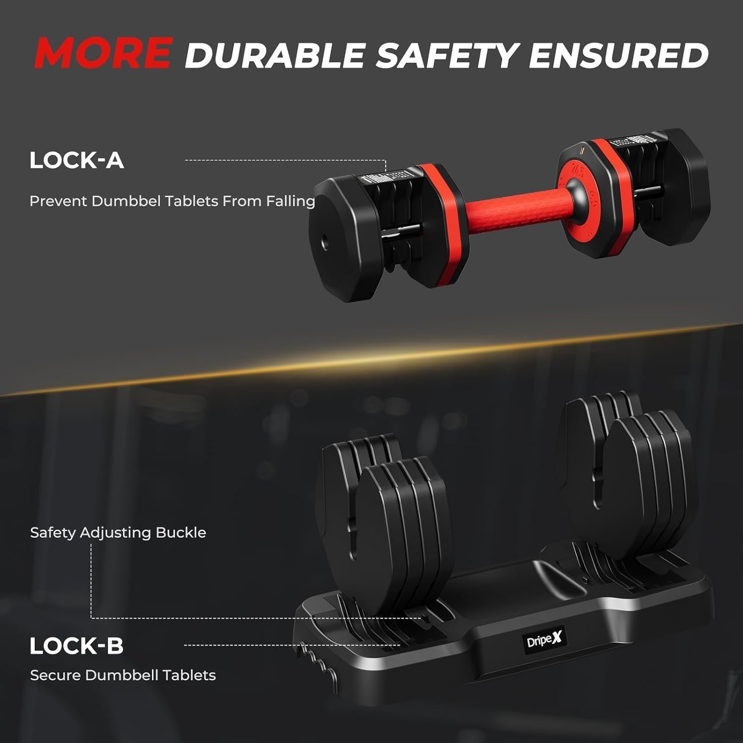 24.5kg Adjustable Dumbbell Pair 5-in-1 One-Hand Dial Non-Slip Home Gym