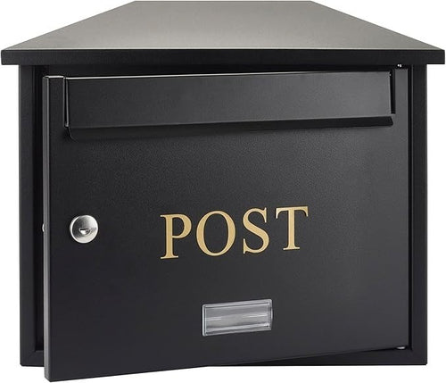 Large Wall Mounted Letterbox Secure Lockable Post Box Waterproof A4 Mail