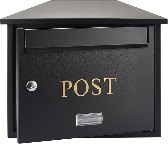 Large Wall Mounted Letterbox Secure Lockable Post Box Waterproof A4 Mail