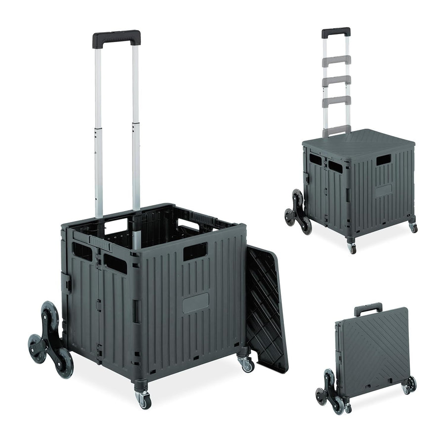 Compact Foldable Shopping Trolley with Stair Climber Wheels