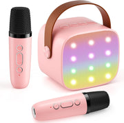 Mini Karaoke Machine with 2 Wireless Mics Kids Bluetooth