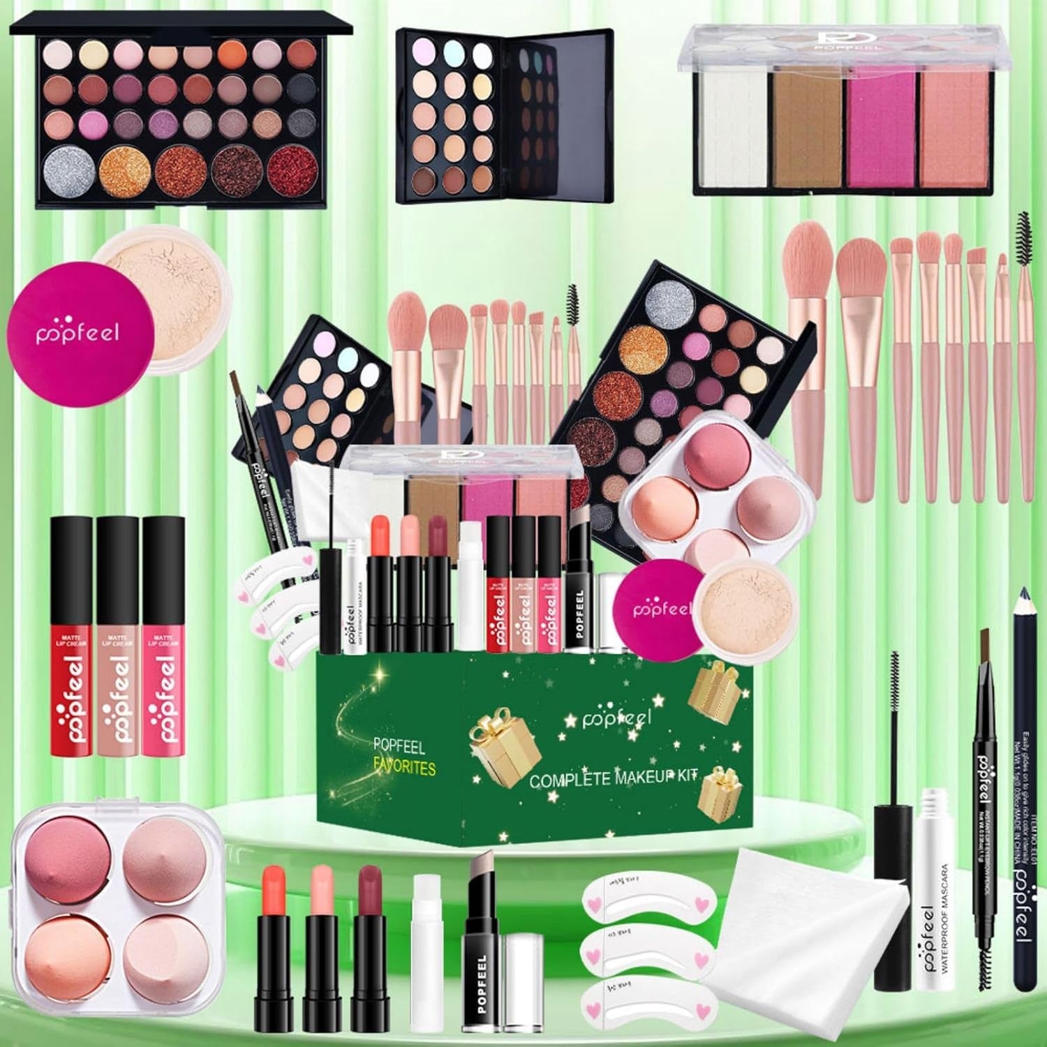 All In One Makeup Gift Set Eyeshadow Palette Lipstick Blush Kit