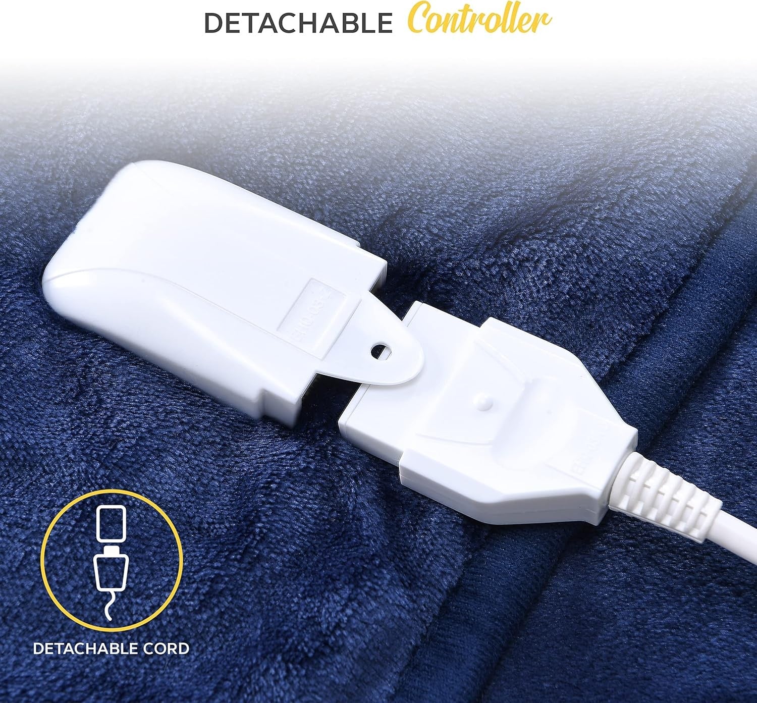 Electric Heated Throw Blanket 130x160cm 9 Heat Levels Timer Washable Navy