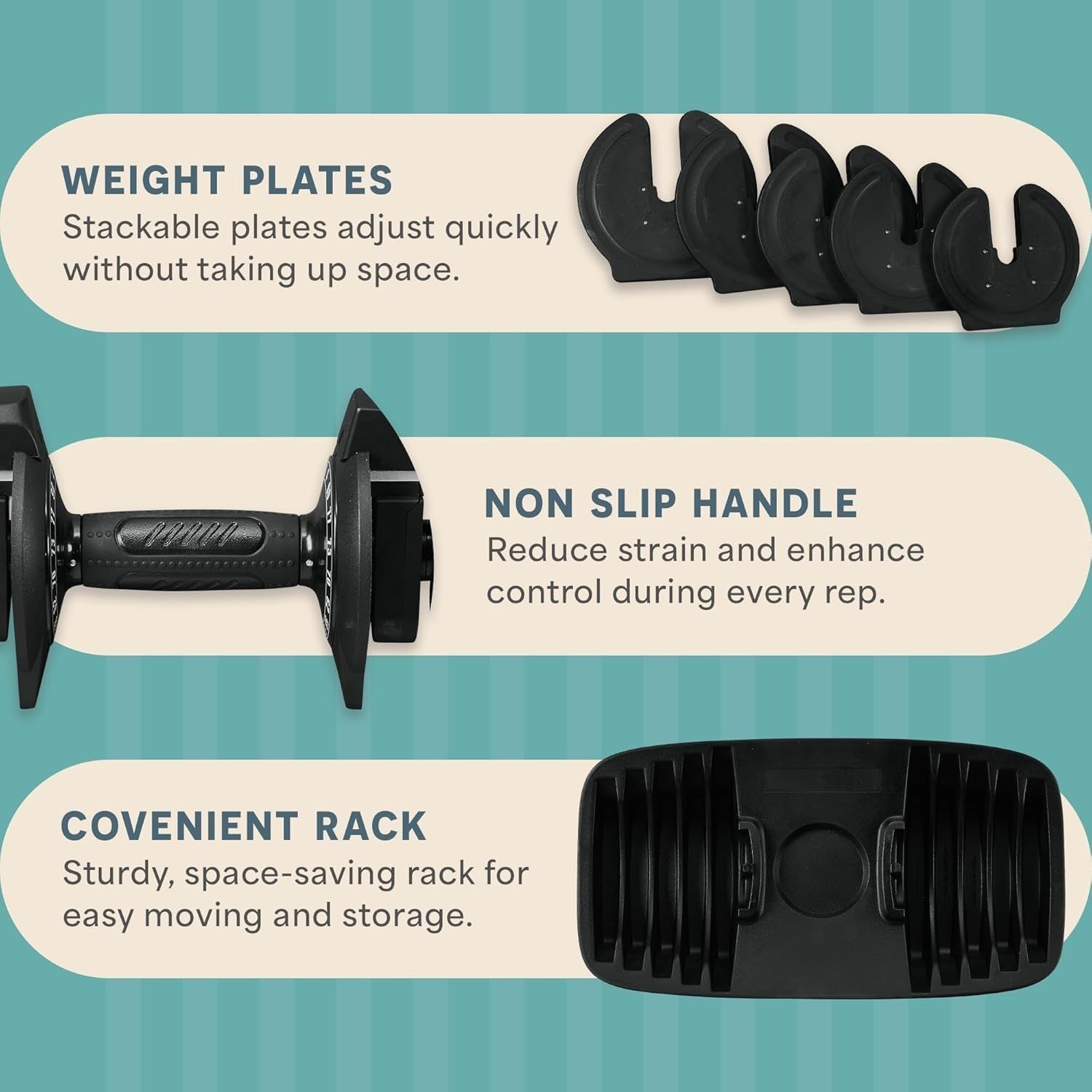 90lb Adjustable Dumbbell Single Quick Change Rotating Home Gym Weight