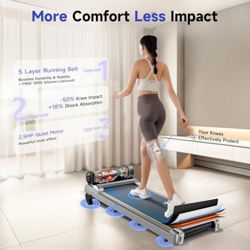 Under Desk Walking Pad 3-in-1 Incline Treadmill Home Office LED App
