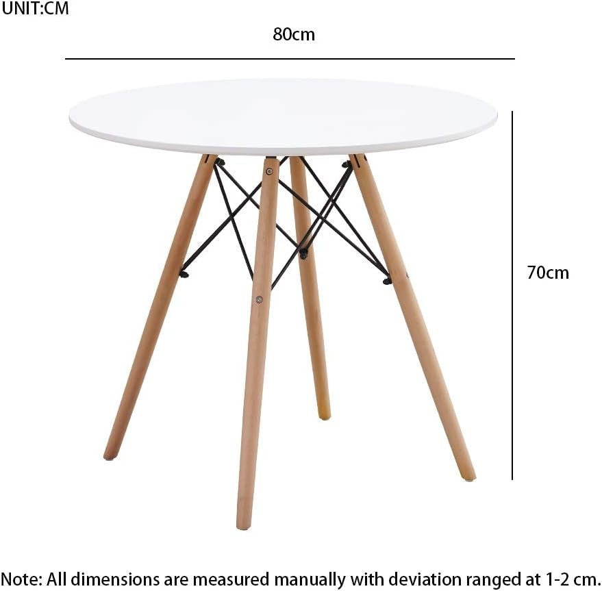 Round Dining Table Set 4 Grey Chairs – Small Kitchen Home Office Café