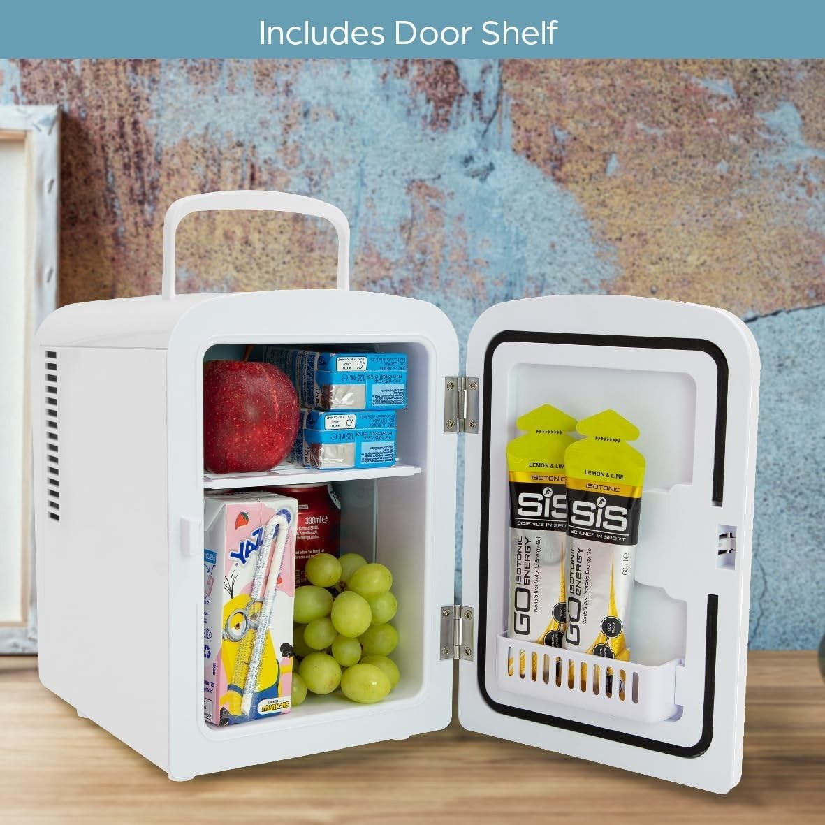 4L Mini Fridge Portable Countertop Cooler & Warmer White Compact