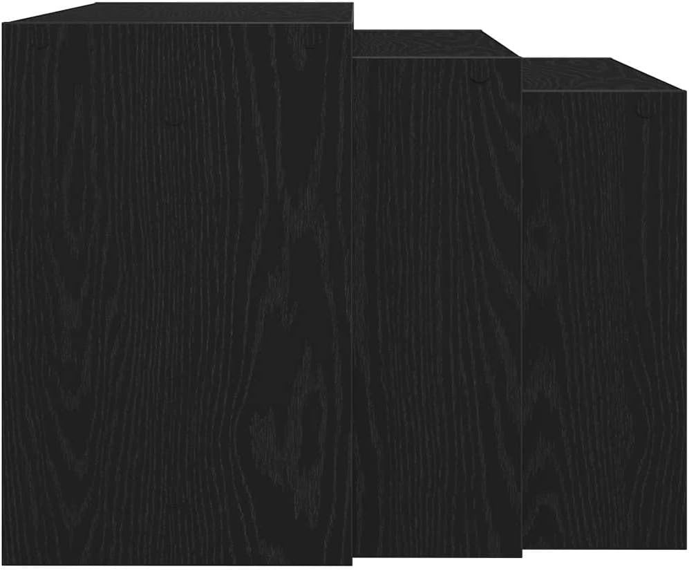 Modern Black Nesting End Side Tables Engineered Wood Living Room Bedroom 20kg Ma