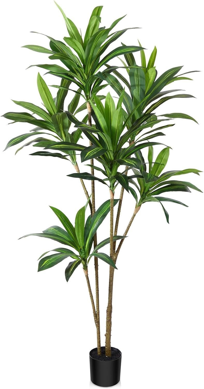 180cm Artificial Dracaena Tree Large Faux Plant in Plastic Pot Home Office Decor