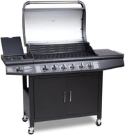 7 Burner Gas BBQ Grill with Side Burner, Warming Rack, Weatherproof Cover
