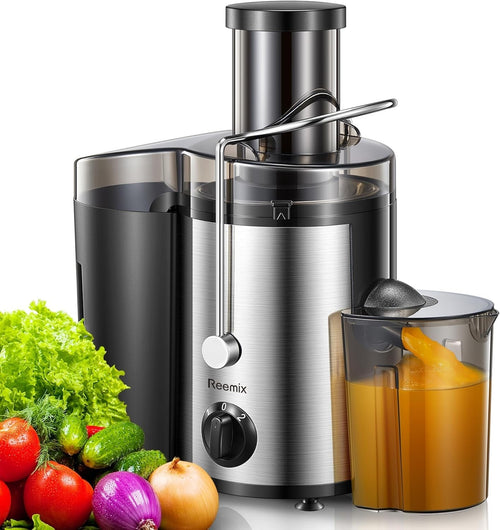 800W Centrifugal Juicer 3 Inch Wide Mouth 2 Speed Easy Clean Black Whole Fruit