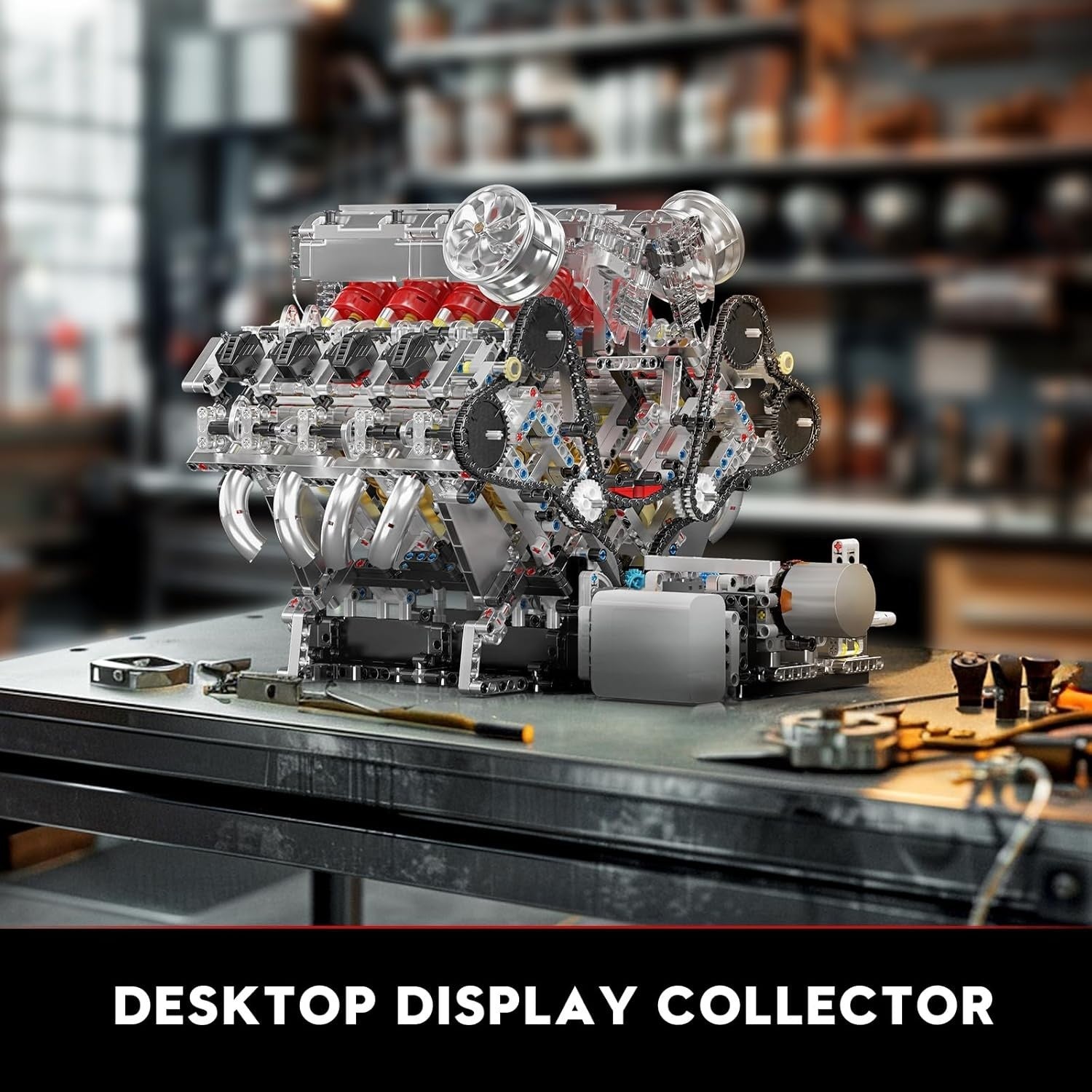 V8 Engine Model Kit DIY Supercar Engine Build STEM Toy for Adults Kids