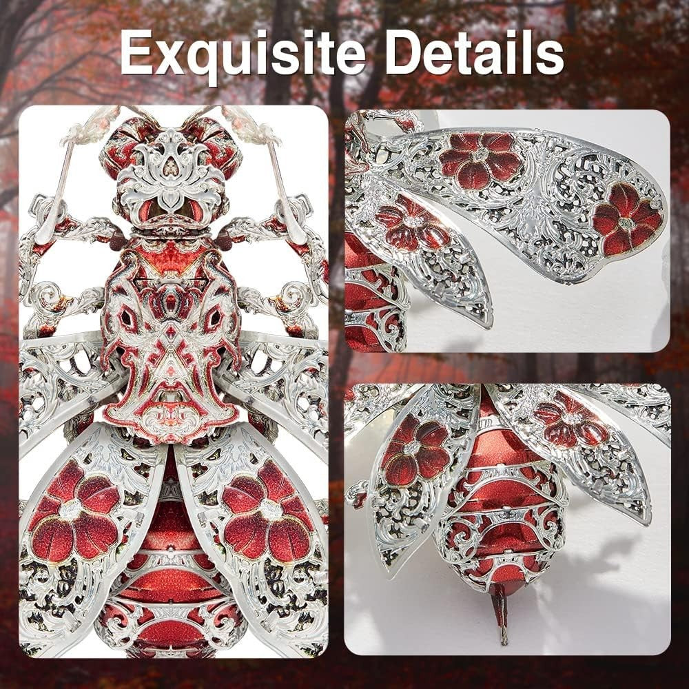 3D Metal Bee Puzzle Kit Adults Teens, Steel Insect Model DIY Gift 28pcs