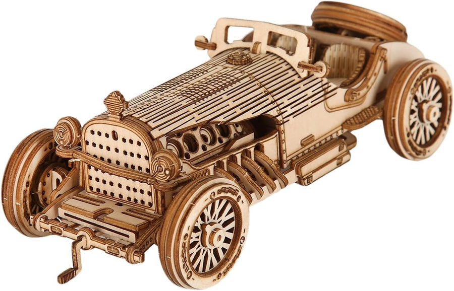 3D Wooden Car Puzzle Model Kit - DIY Build, Educational Craft, Home Decor
