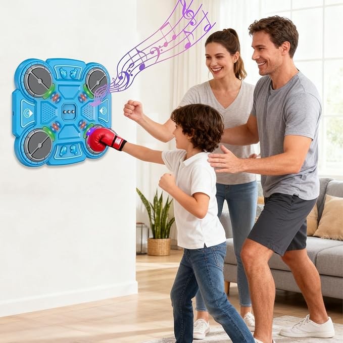Music Boxing Machine Wall Mounted LED Reaction Trainer Home Workout Game