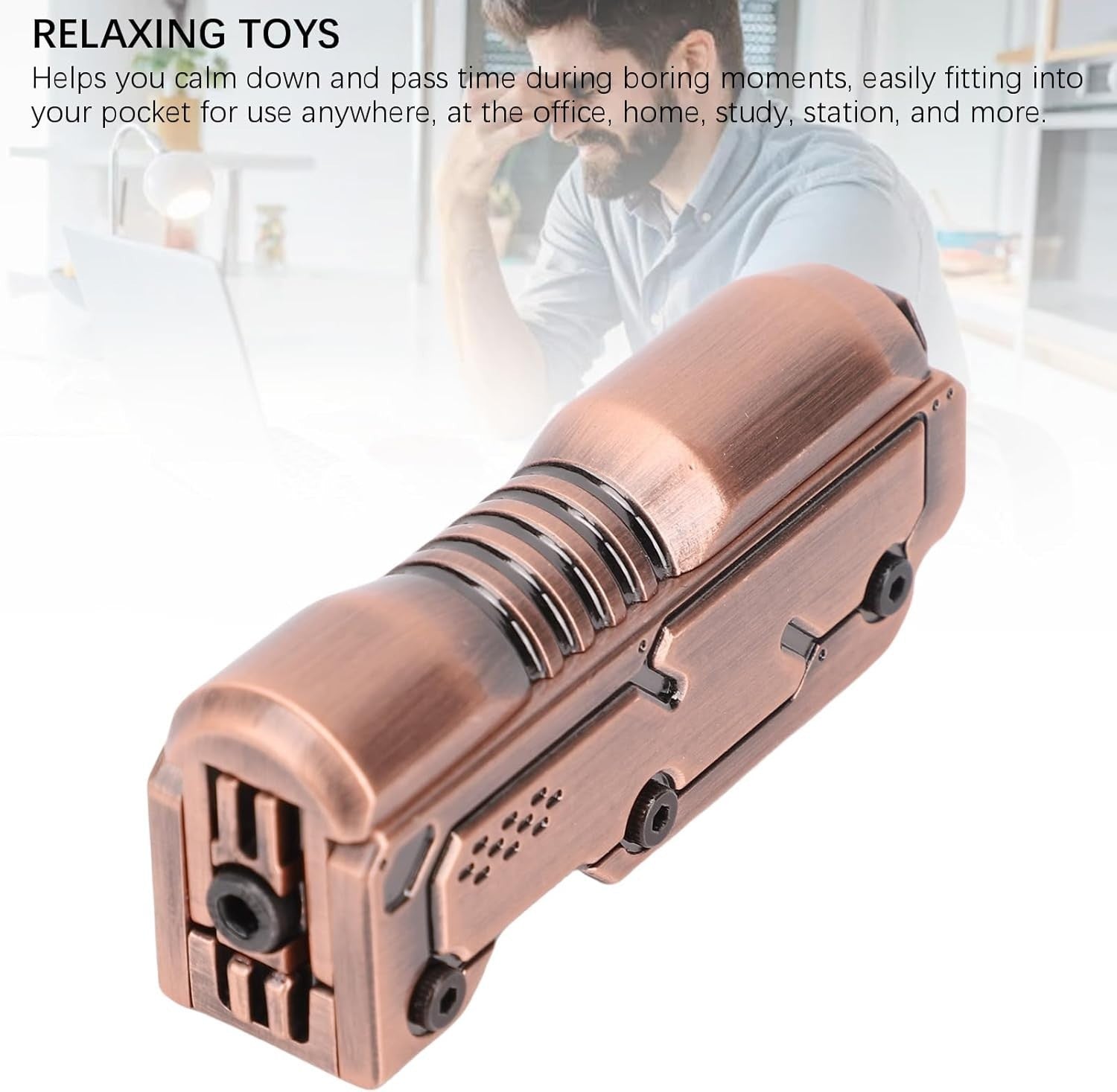 Metal Haptic Fidget Slider Alloy Stress Relief Pocket Desk Toy