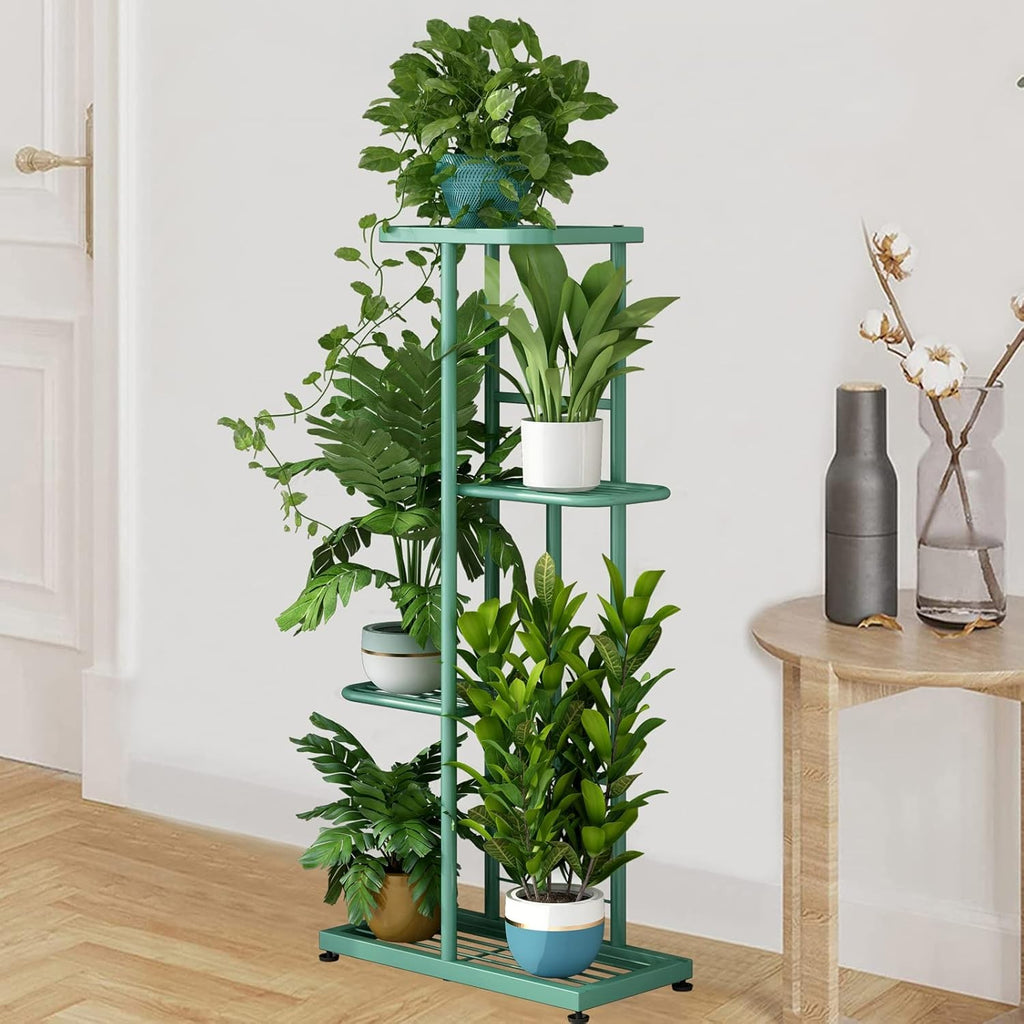 4 Tier Green Metal Plant Stand Indoor Outdoor Flower Pot Display Shelf