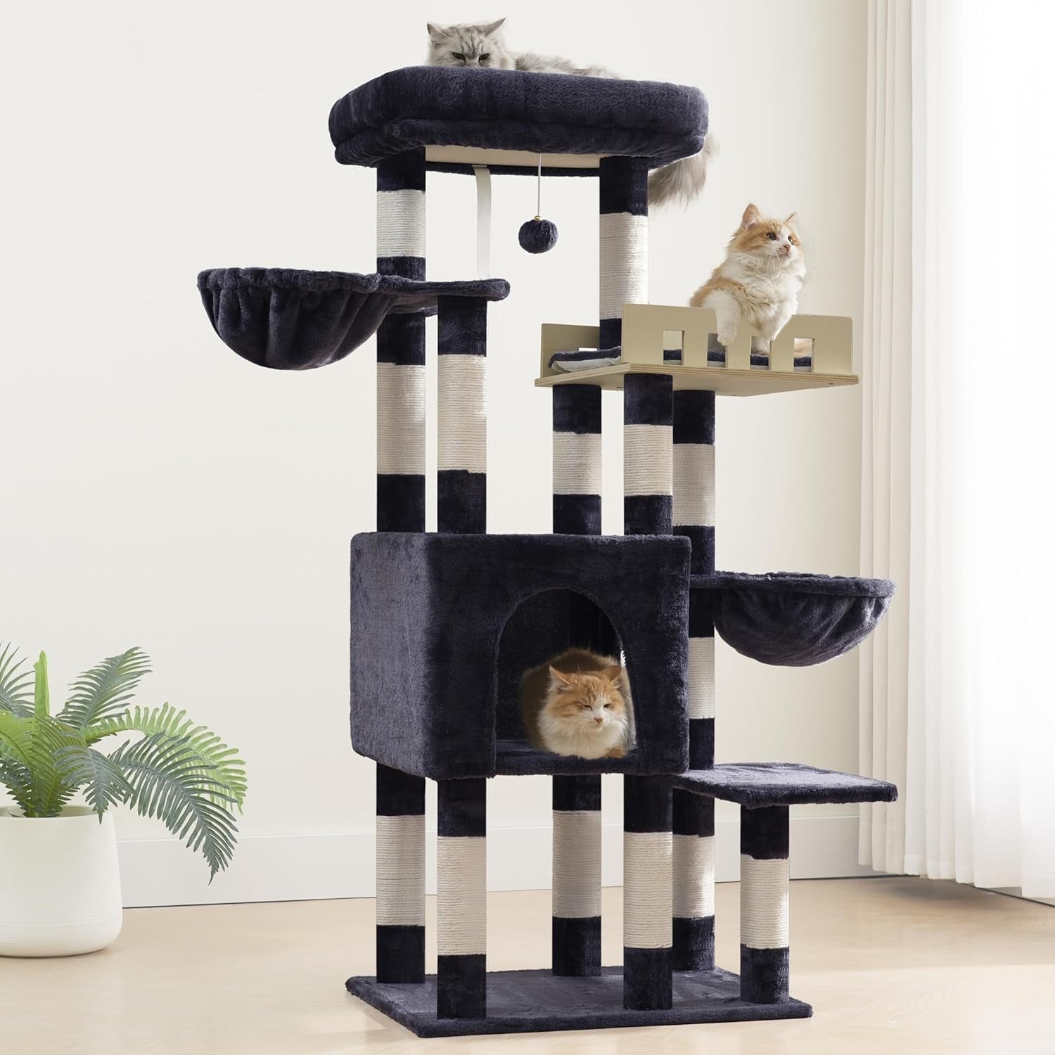 Heavy Duty Cat Tree Tower Large Cats Condo Hammock Scratching Posts