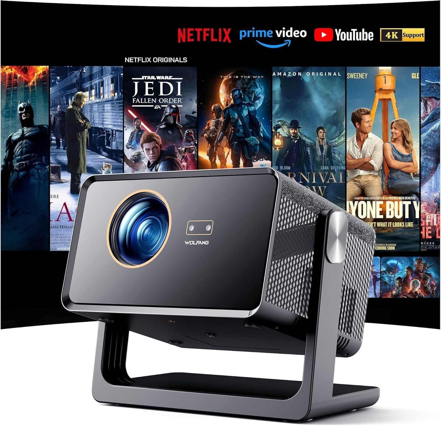 Netflix 4K Smart Mini Projector 900 ANSI WiFi 6 Bluetooth Auto Focus