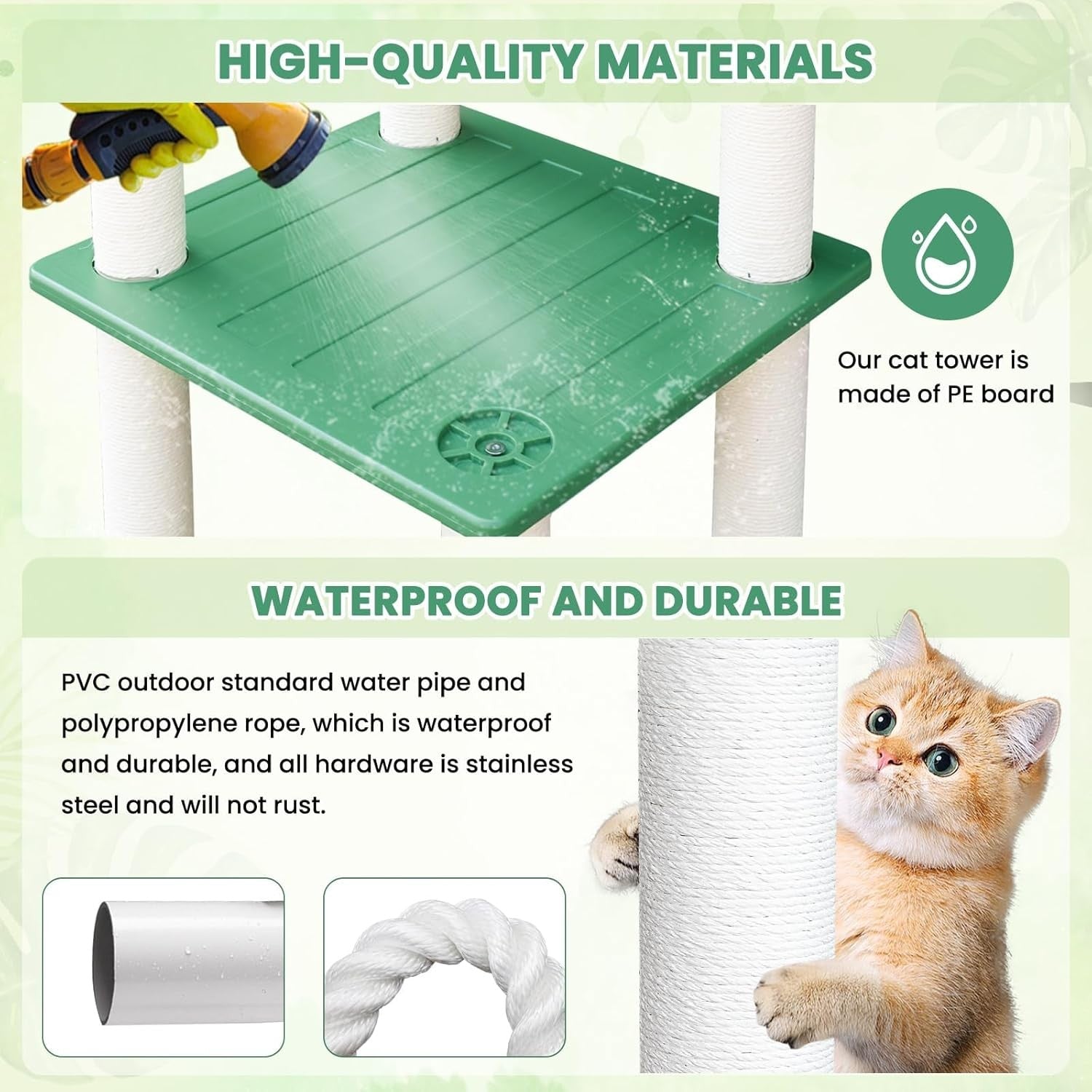 Outdoor Waterproof Cat Tree Tower Multi Level Scratching Post Indoor Outdoor