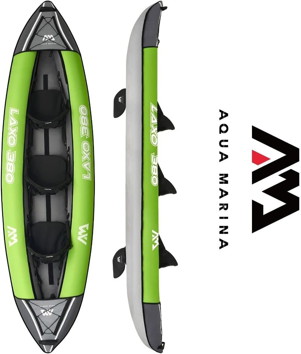 3 Person Inflatable Kayak Canoe Touring Boat w/ High Capacity