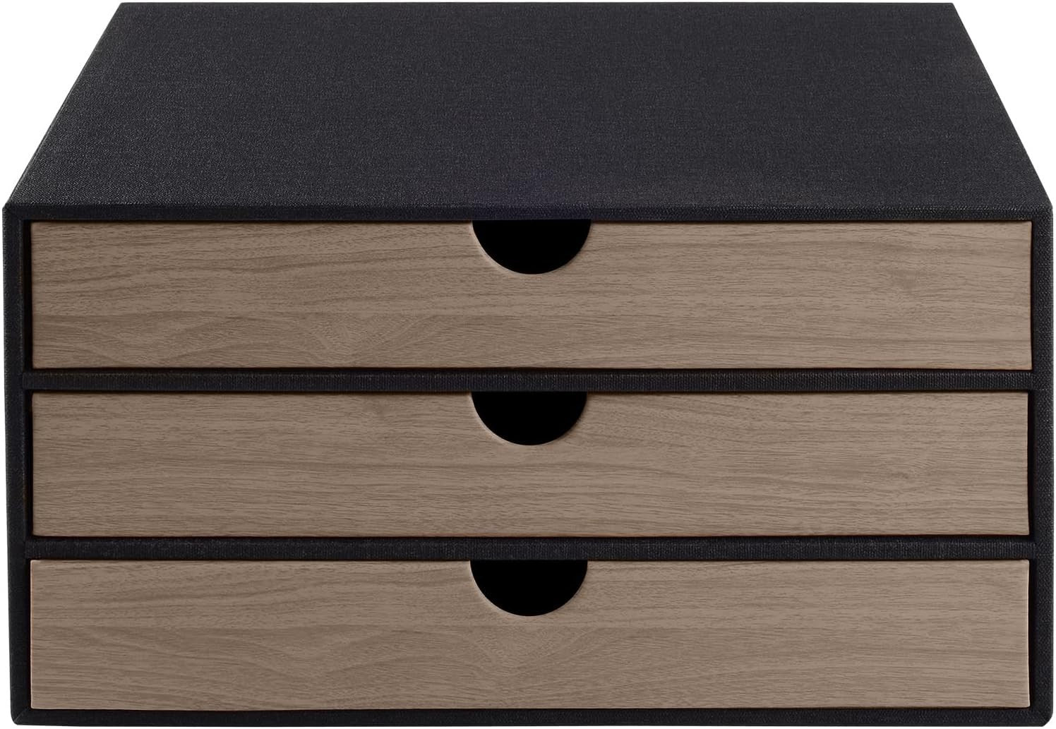 Luxury PU Leather Desk Organizer 3 Drawers Desktop File Holder Storage Box