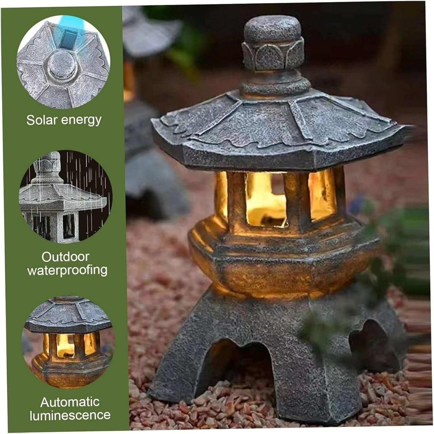 Solar Pagoda Lantern Statue – Japanese Zen Garden Ornament (Style 2)