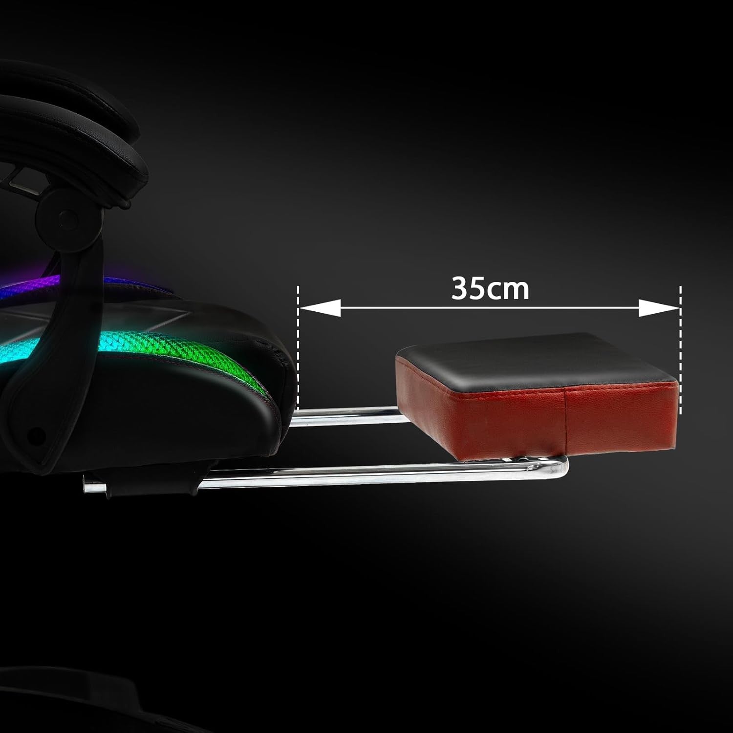 RGB LED Gaming Chair Reclining Racing Office Chair w/ Footrest