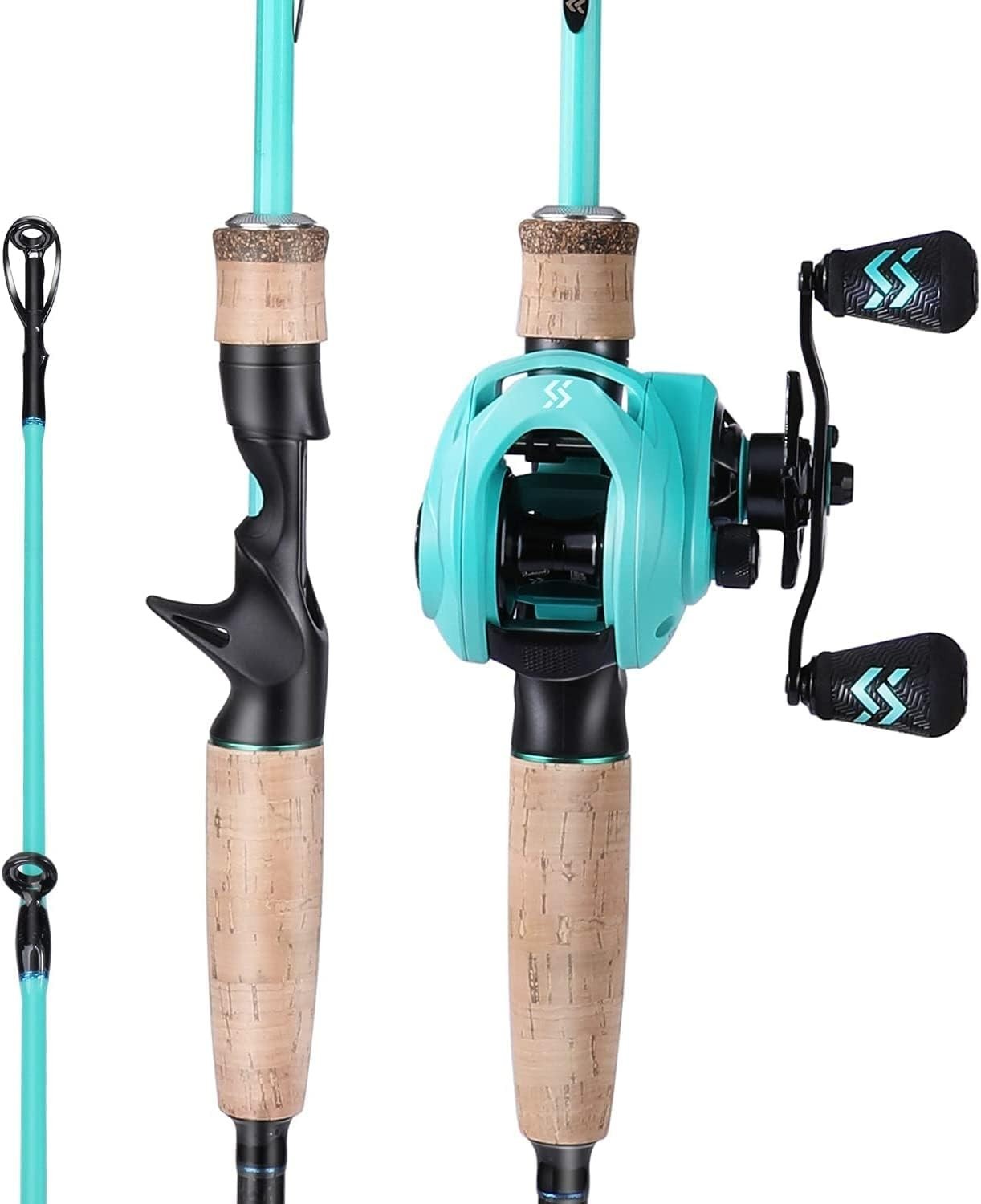 8.0:1 Baitcaster Rod Reel Combo 2.1m Carbon Fibre Travel Set