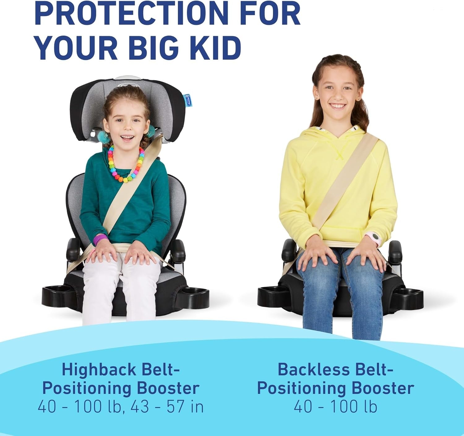 Highback Booster Car Seat 2-in-1 Convertible Seat Belt Kids Seat with Cup Holder