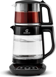 Smart Turkish Tea Maker 1.5L Kettle 0.8L Glass Teapot 1700W