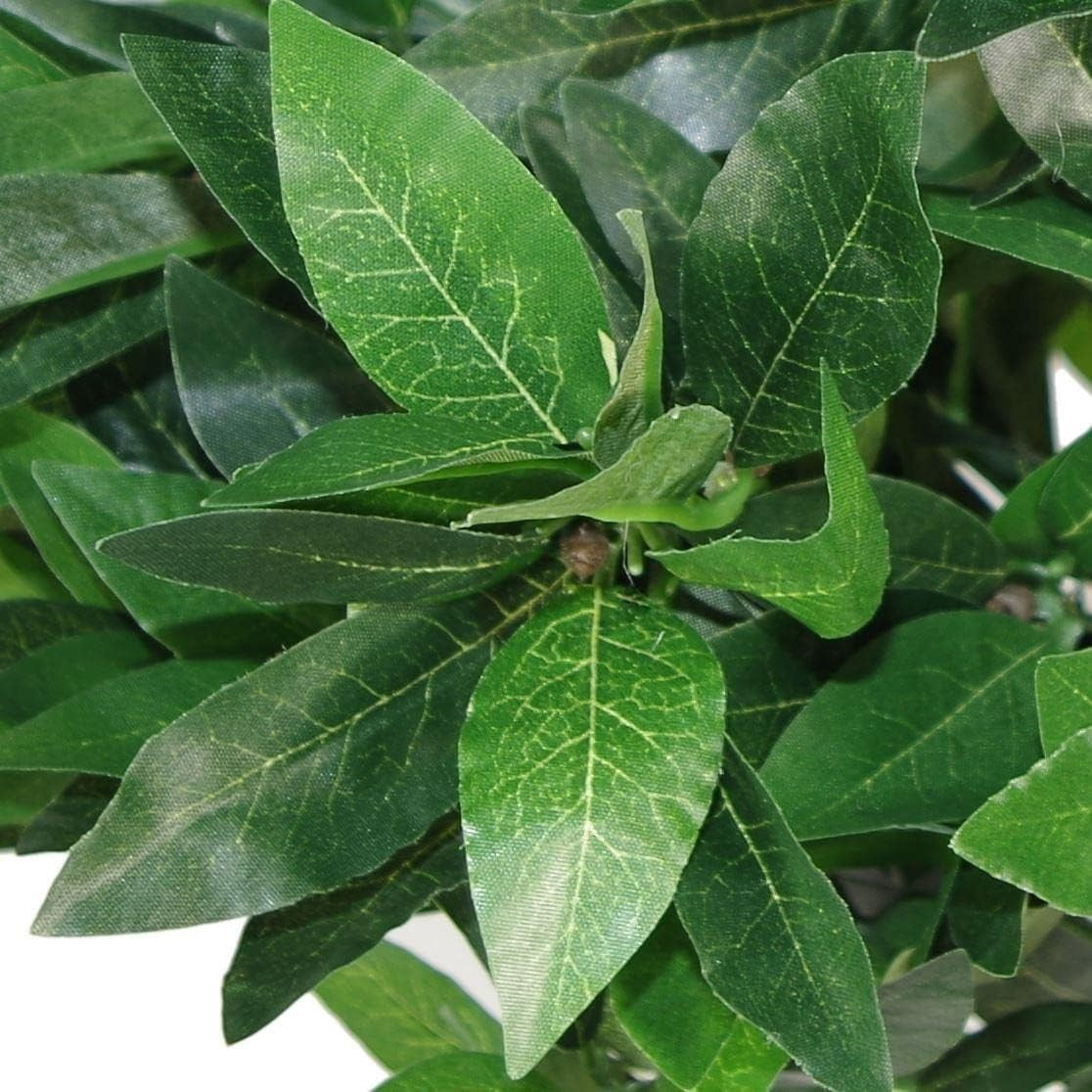 Pair of 120cm Twist Topiary Bay Laurel Ball Trees Artificial Outdoor Home Decor