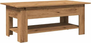 Modern Engineered Oak Coffee Table with Storage Shelf – Stylish & Durable