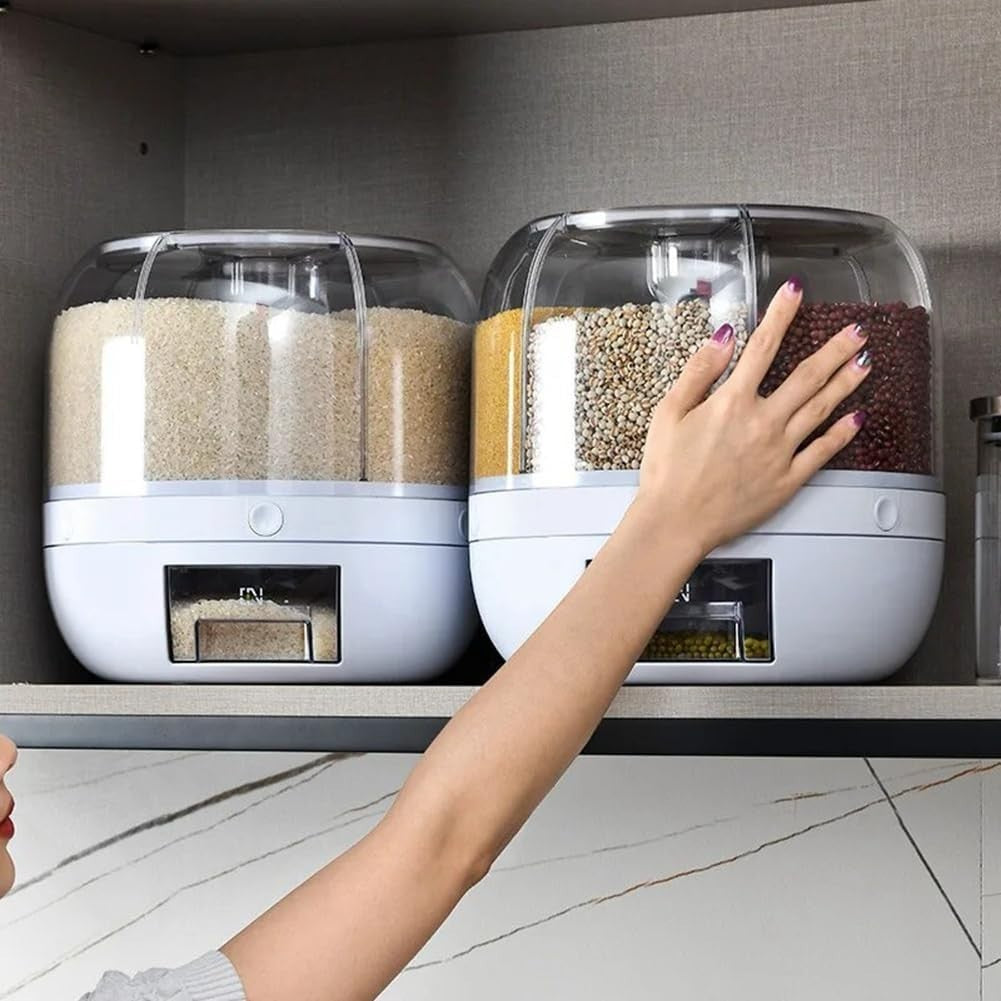 360° Rotating Grain Dispenser Airtight Rice Storage