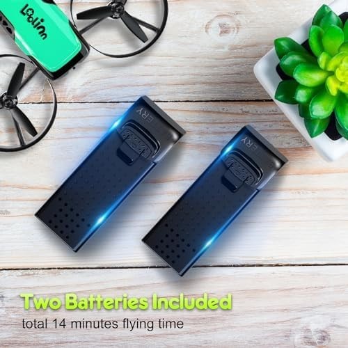 Mini Kids Drone with Adjustable Camera, Easy Fly, 2 Batteries & Crash Guard