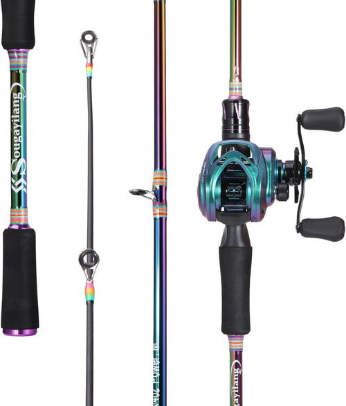 2.1m Carbon Fiber Spinning Rod Reel Combo Lightweight Fishing Set