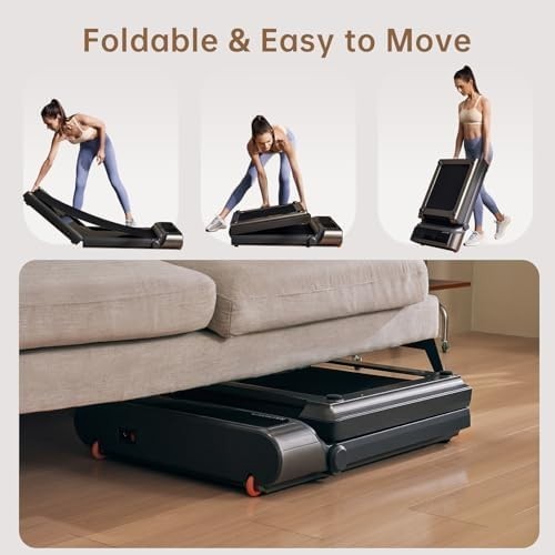 Foldable Under Desk Treadmill 120kg Capacity Quiet Home Walking Jog