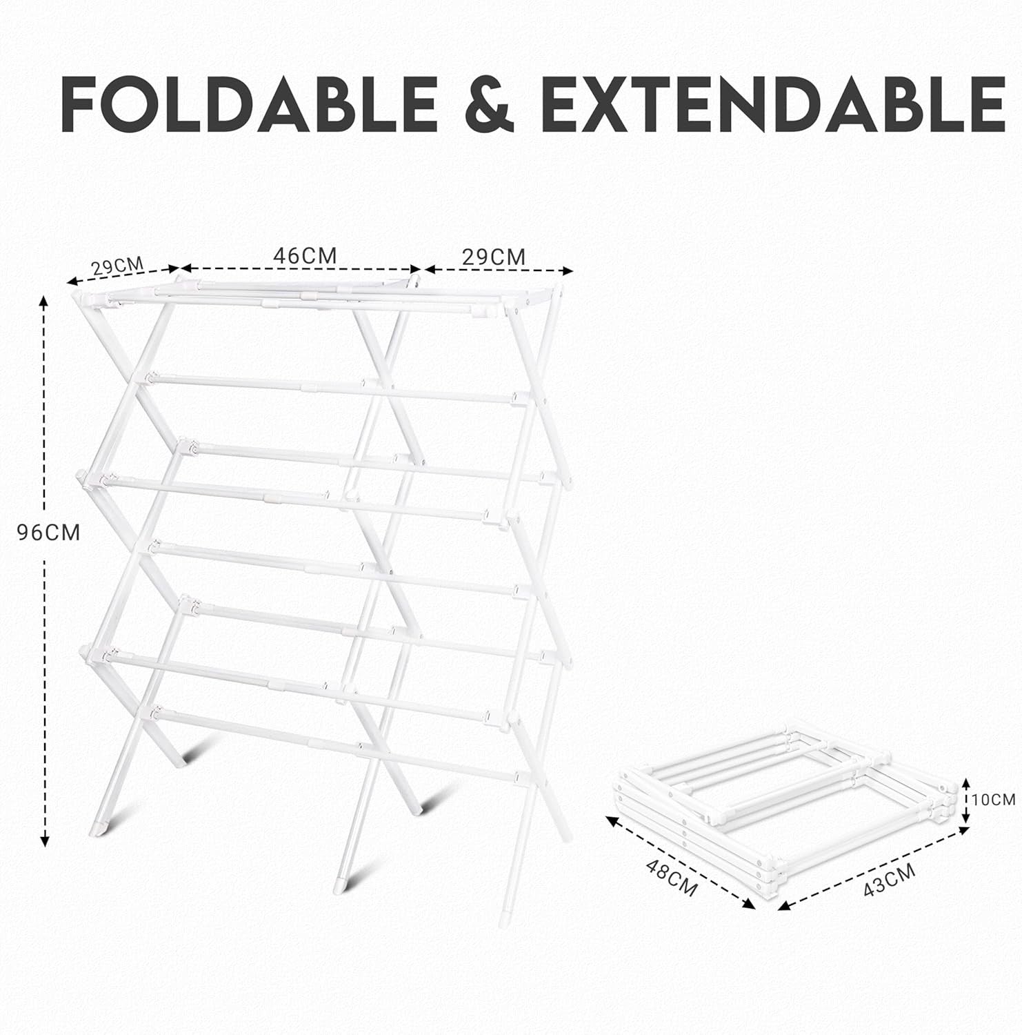 3 Tier Clothes Airer Indoor Drying Rack Foldable Space Saving Laundry Horse