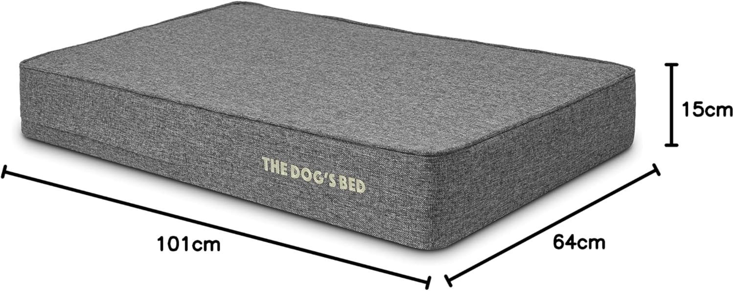Large Orthopedic Memory Foam Dog Bed 101x64x15cm Linen