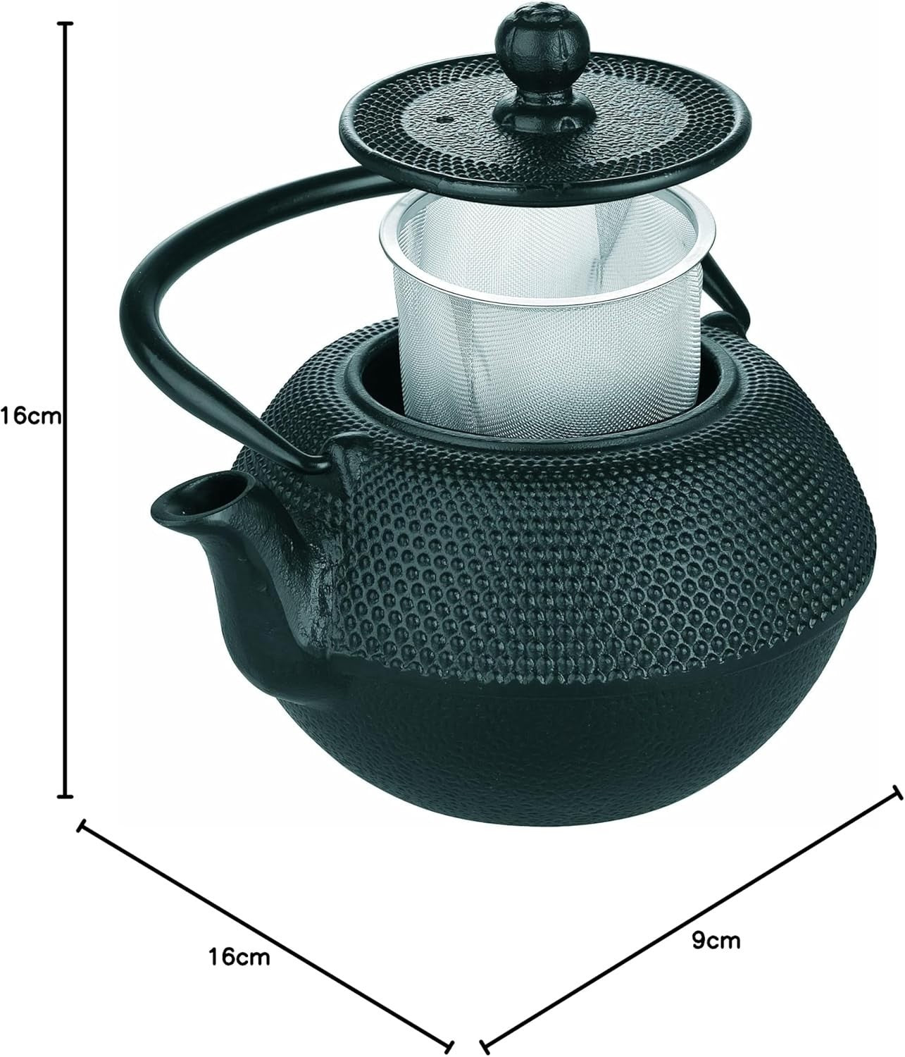 Cast Iron Teapot 720ml with Stainless Steel Infuser Enamel Interior
