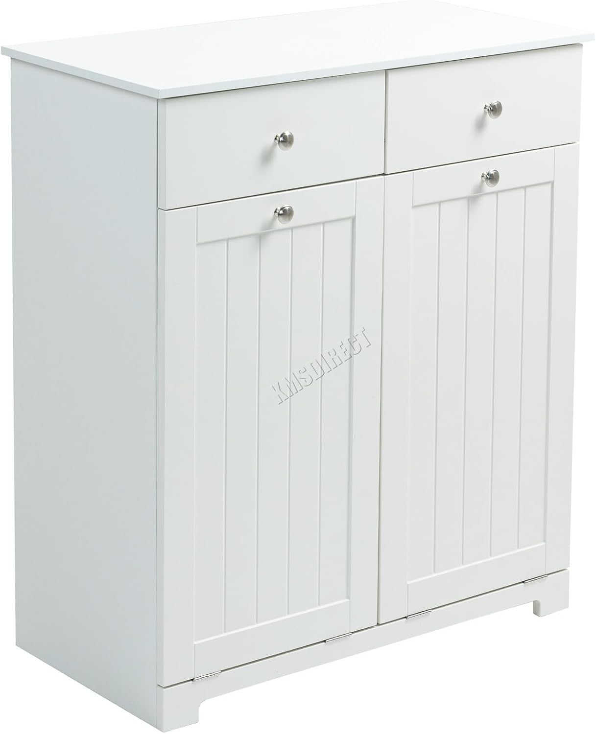 Bathroom Laundry Cabinet Tilt Out Storage with Drawers & Baskets White