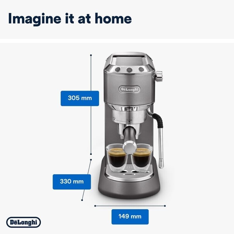Compact Barista Espresso Machine | 15-Bar Pump | Milk Frother | Slim 15cm Design