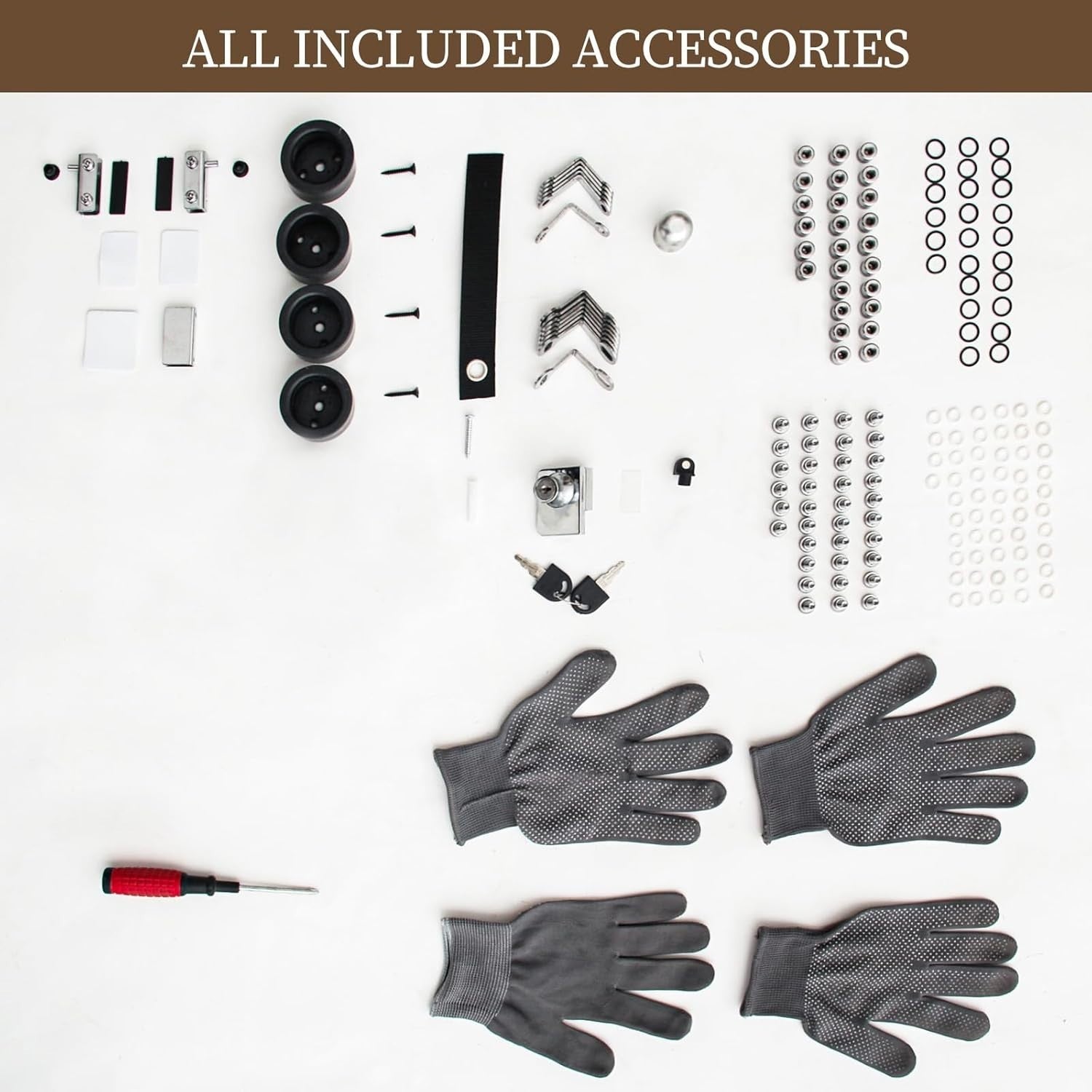 Tempered Glass Display Cabinet 49" Double Door Storage with Lock