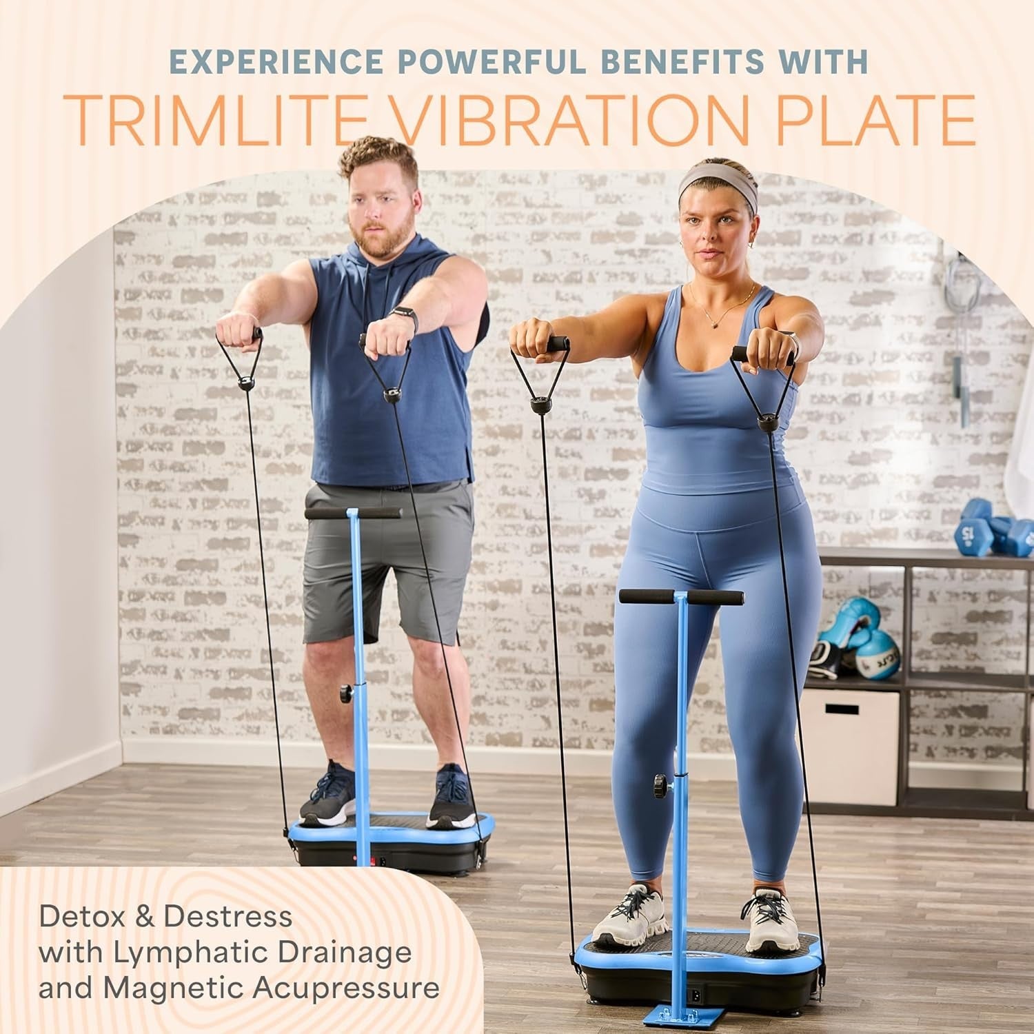 Vibration Plate with Handlebars 99 Speeds Bluetooth Lymphatic Trainer