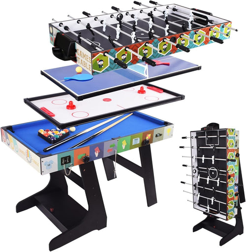4ft Folding Multi Game Table Pool Foosball Hockey Tennis Set