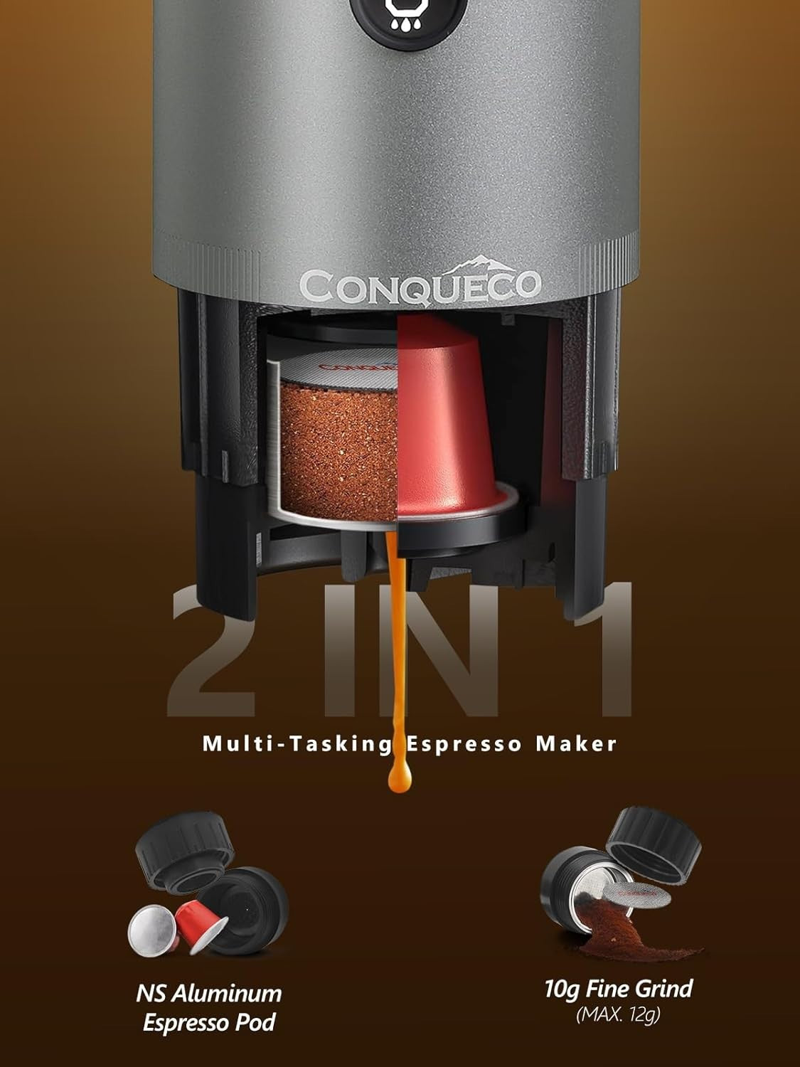 Portable Electric Espresso Maker 12V Self-Heating Travel Coffee Machine